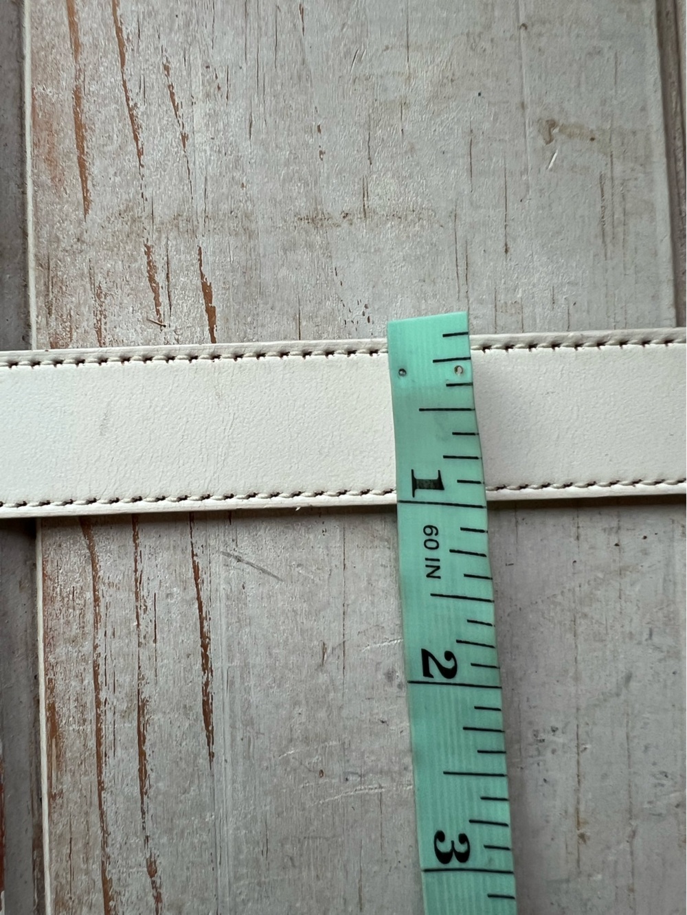 White Leather Western Style Belt with Antiqued Silver Buckle - Picture 12 of 15